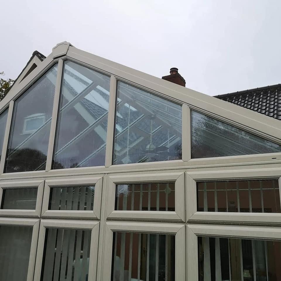 Close up of conservatory roof point