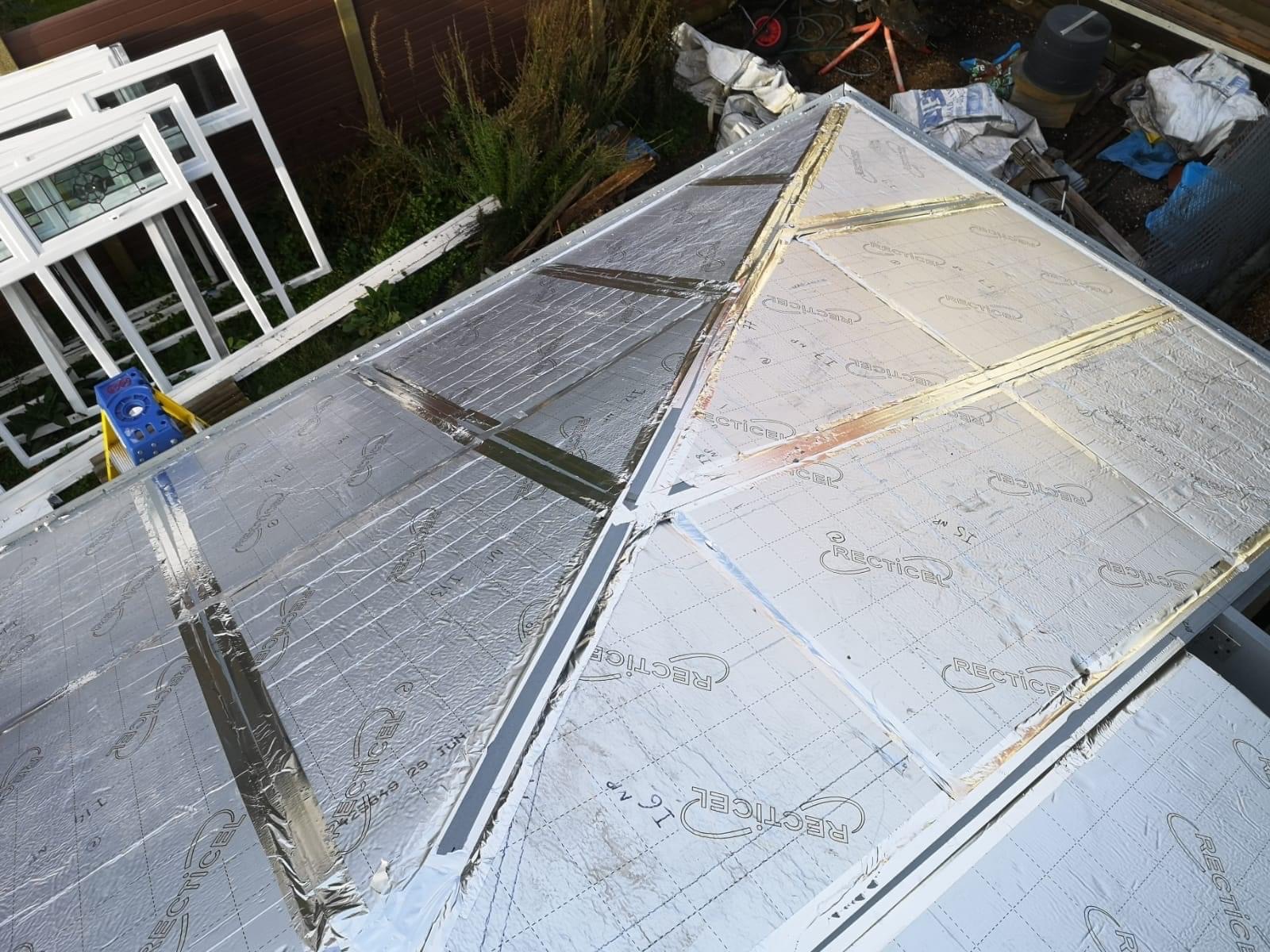 Plaster boarded conservatory roof