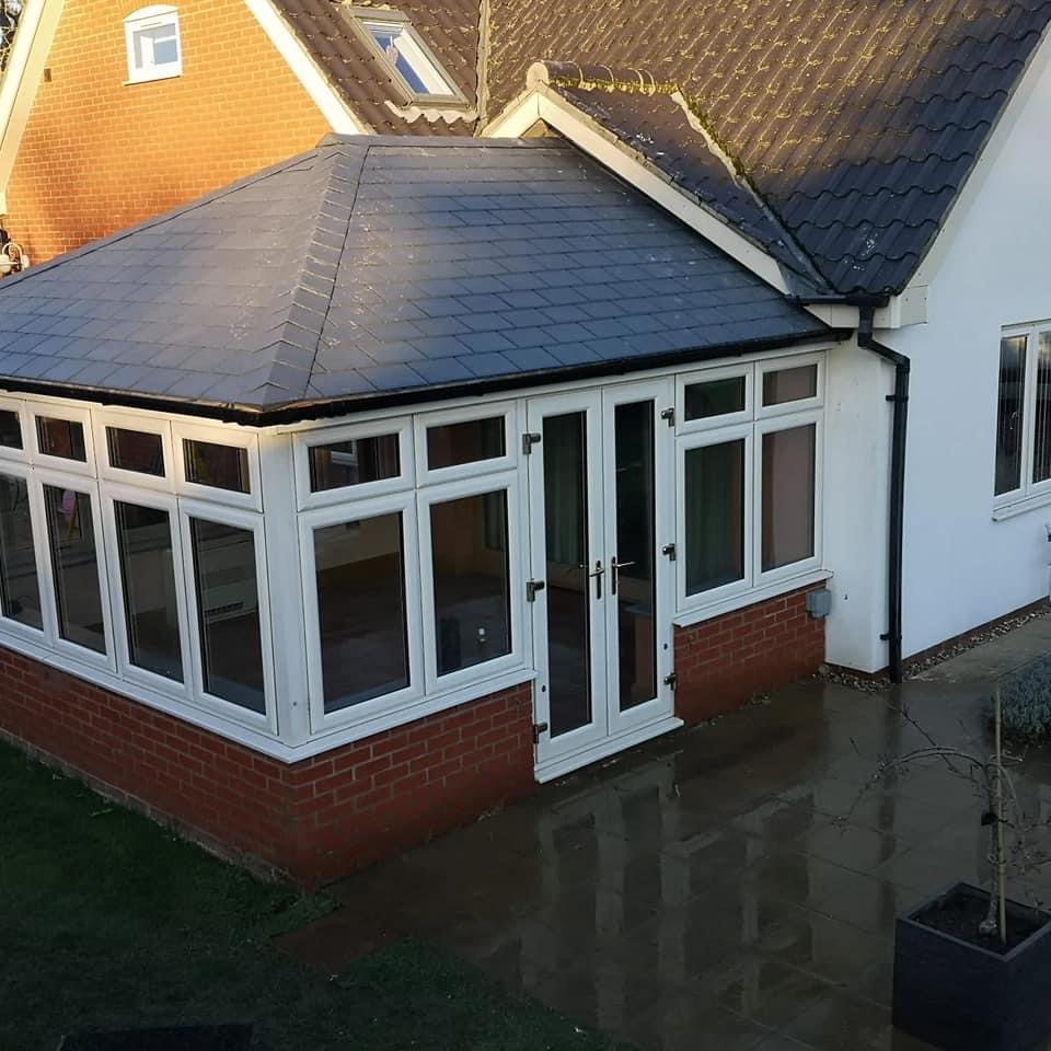 finished tiled conservatory roof